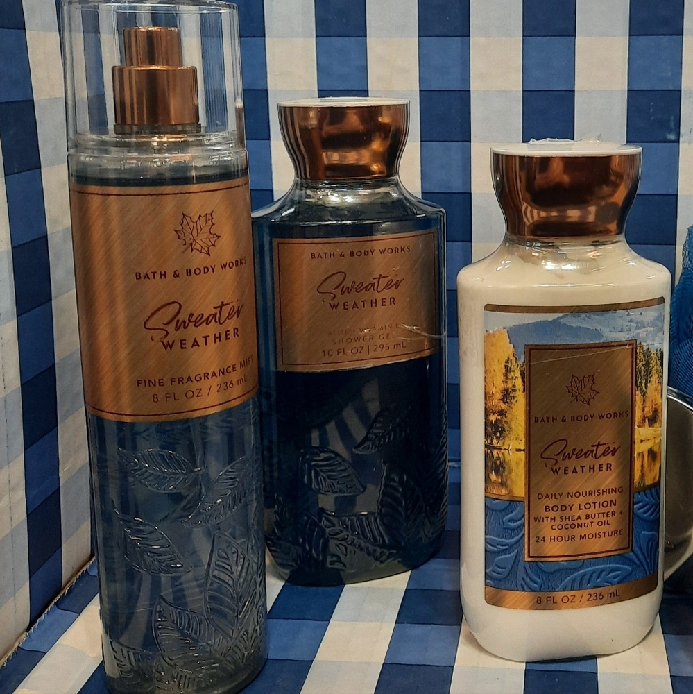 RESERVED;BBW..S. WEATHER 3PC SET, W/ ADD"L  MIST, BODY CREAM CHAMP. APPLE/ HONEY